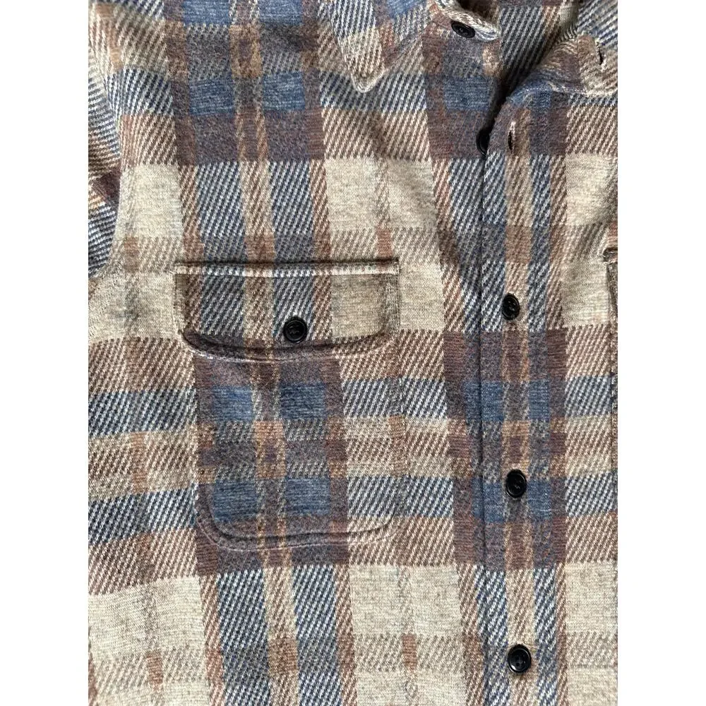 Faherty Men's Brown Plaid Flannel Button Up Shirt Size Medium Workwear Classic